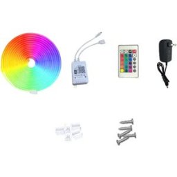 INF Bande Lumineuse Néon RGB 5m - Wi-Fi Dual Mode, Télécommande 24 Touches - Prise EU avec 5 Clips