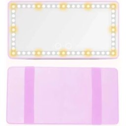 INF Miroir de courtoisie LED rose pour voiture - Écran tactile rechargeable pour pare-soleil