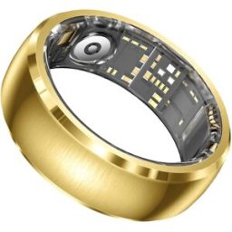 INF Bague intelligente multifonction - Bague en acier inoxydable avec écran tactile, contrôle gestuel, fréquence cardiaque et Or 9