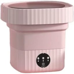 INF Mini Machine à Laver Pliable Portable avec Lumière Bleue, Capacité 6L, Vidange Externe, Couvercle Amovible Rose