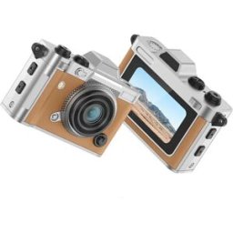 INF Mini caméra numérique True 1080P et 2K, écran HD 1.47 inch, batterie 200mAh intégrée, USB Type-C, microSD jusqu'à 128GB Marron