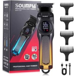 INF Tondeuse à Cheveux Électrique Rechargeable USB avec Écran LCD Professionnel Or