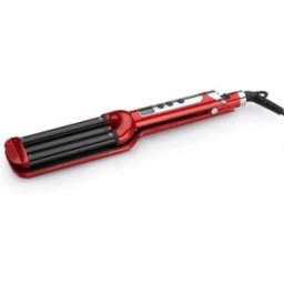 INF Fer ondulateur triple baril pour cheveux avec élément chauffant en céramique tourmaline, contrôle de température LCD, 65W, Rouge