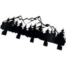 INF Patère Murale en Fer - Porte-clés et Porte-Manteaux Noir, Design Minimaliste, Installation Facile