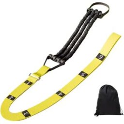 INF Sangle d'assistance pour tractions - Bande de résistance réglable à pied unique avec boucle de sécurité ABS, mousqueton en Jaune