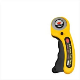 INF Cutter rotatif 45 mm pour tissu, cuir et quilting avec verrouillage de sécurité et rétraction automatique Jaune
