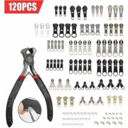 INF Kit de réparation de fermeture éclair 120 pièces : Votre kit de remplacement de fermeture éclair ultime