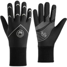 INF Gants de cyclisme hivernaux étanches, coupe-vent, thermiques et tactiles pour sports de plein air Le noir