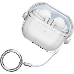 INF Étui de protection transparent compatible avec les écouteurs Bluetooth Samsung Galaxy Buds3/3 Pro Blanc transparent