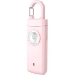 INF Alarme de sécurité personnelle rechargeable 130dB avec lumière LED - Alarme porte-clés anti-loup Rose