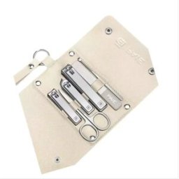 INF Ensemble de manucure 6 pièces avec 3 coupe-ongles - Kit de soin des ongles en acier inoxydable Argent