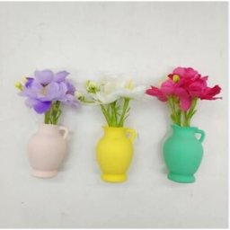 INF Lot de 3 vases magnétiques mini en silicone - aimants réfrigérateur colorés, silicone+aimant