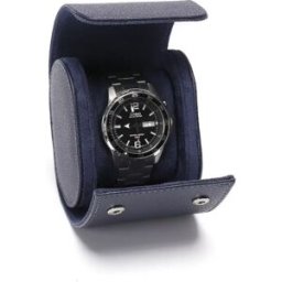 INF Boîte de Rangement Montre en PU Motif Litchi Bleu Profond - Portable & Étanche, compatible avec Casio