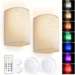 INF Appliques murales appliques murales 3 couleurs dimmables avec télécommande pack de 2