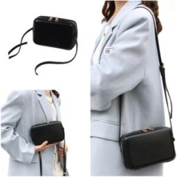 INF Mini sac à bandoulière chic pour femme - Sac à main à bandoulière élégant Le noir