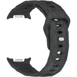 INF Bracelet en silicone texturé football compatible avec Samsung Galaxy Watch8/Watch8 Classic Gris foncé