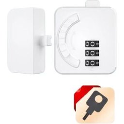 INF Serrure à Combinaison Angle Droit Multifonction 2 Pièces - Loquet de Sécurité Adhésif ABS Blanc pour Tiroirs, Armoires et