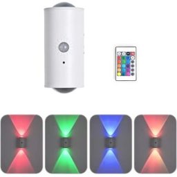 INF Projecteur ambiant double tête à capteur intelligent - Fixation magnétique sans perçage, télécommande, 116 couleurs et Blanc