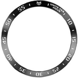 INF Bague de lunette en acier inoxydable compatible avec Samsung Galaxy Watch8 44mm - Style et protection pour votre montre Blanc + Noir