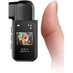 INF Caméra d'action compacte et portable pour une utilisation en extérieur et à vélo avec une longue durée de vie de la Le noir