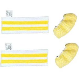 INF Accessoires pour nettoyeur vapeur - 2 bandes en tissu + 2 housses compatibles avec Karcher SC1/SC2/SC3/SC4/SC5/SV7, noir et