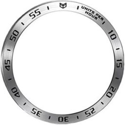 INF Bague de lunette en acier inoxydable compatible avec Samsung Galaxy Watch8 Classic 46mm - Améliorez le style de votre montre Argent + Noir
