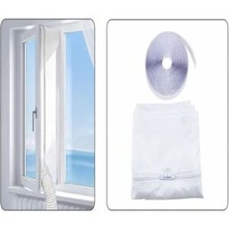 INF Tissu d'étanchéité pour climatiseur portable à double ouverture – Joint souple en fibre synthétique blanc pour portes 4 m