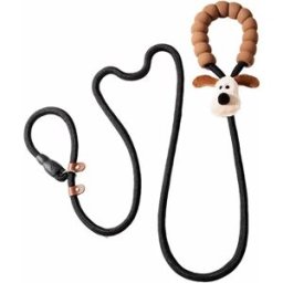 INF Laisse pour chien noire de 1,8 m avec motif de chien de dessin animé : réglable, poignée en mousse souple et sécurité accrue