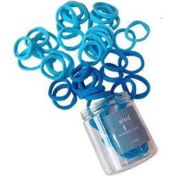 INF Lot de 50 élastiques à cheveux bleus, accessoires pour cheveux doux et extensibles Bleu