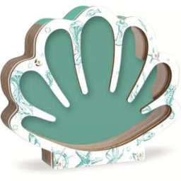 INF Boîte de Rangement en Bois en Forme de Coquillage - Décoration Côtière & Organisateur de Souvenirs Vert