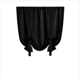 INF Rideau de cuisine occultant à nouettes, couleur unie haute densité - Intimité et contrôle de la lumière L Le noir