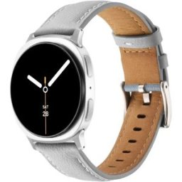INF Bracelet de montre en cuir PU compatible avec Samsung Galaxy Watch4/5/6/7 (20 mm) - Boucle ardillon, plusieurs couleurs Gris
