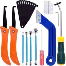 INF Ensemble d'outils de retrait de joint de 22 pièces - Scie à joint, brosse de nettoyage de joints de carrelage et outil de