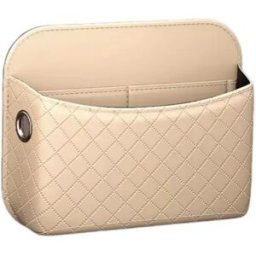 INF Boîte de rangement multifonction pour voiture - Organisateur de console centrale en velours de fibre avec fentes pour Beige