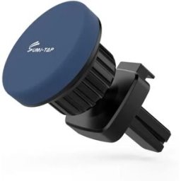 INF Support de téléphone voiture magnétique pour prises d'air rondes - rotation 360° double tête sphérique, pad magnétique en Bleu