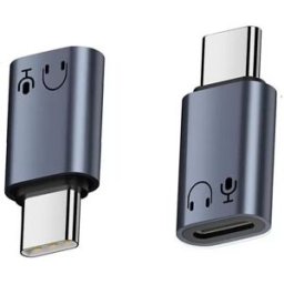 INF Adaptateur Lightning Femelle vers USB-C Mâle en Aluminium - Écouteurs HiFi Gris