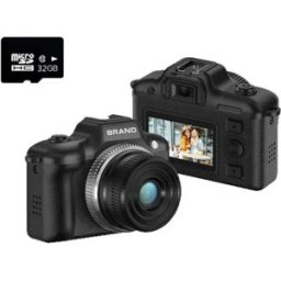 INF Mini appareil photo SLR compatible avec Taiwan LingTong - 1080P réel/30fps, 2K, objectif 5MP, écran 1.47inch HD, Type-C et Le noir