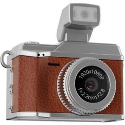 INF Mini Caméra Rétro avec Flash : Vidéo HD 1080P, Style Vintage, Enregistreur Portable Marron