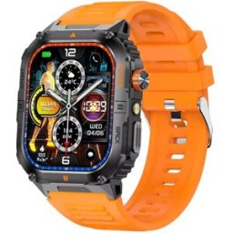 INF Montre Intelligente Multifonctionnelle avec Suivi de Santé et Appels Bluetooth, compatible avec APPLE Orange