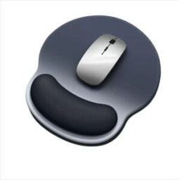 INF Tapis de souris ergonomique en Silicone et Lycra avec repose-poignet - Antidérapant, finition dégradée, confort et Bleu + Noir