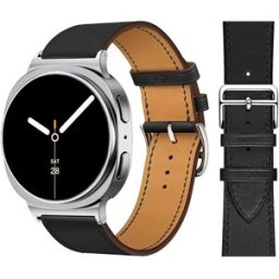 INF Bracelet de montre en cuir PU compatible avec Samsung Galaxy Watch Ultra 47mm - Boucle à ardillon, 21.5cm x 2cm, Multicolore Le noir