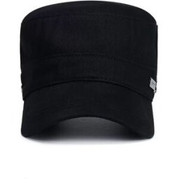 INF Casquette plate en coton pour homme - Casquette de baseball réglable pour l'été Le noir