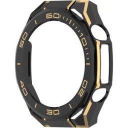 INF Boîtier PC Semi-Ouvert Ajouré Compatible avec Huawei Watch Ultimate2 avec Verre Trempé Or noir