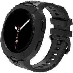 INF Bracelet de Sport en TPU avec Boîtier Intégré Compatible avec Samsung Galaxy Watch8 & Watch8 Classic Le noir