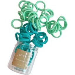 INF Lot de 50 élastiques à cheveux bleus, accessoires pour cheveux doux et extensibles Vert