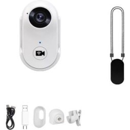 INF Mini caméra sport magnétique A100+ blanche : Caméra d'action HD 1080p de poche