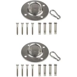 INF Set de 2 plaques de fixation en acier inoxydable - Supports de montage pour balançoires extérieures, hamacs et fauteuils