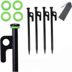 INF Ensemble d'ancrages de tente fixes coupe-vent pour camping à la plage - Ancrages de sol en métal robustes