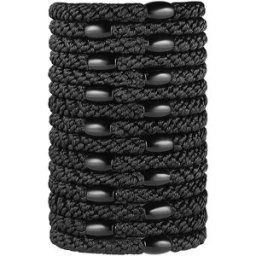 INF Lot de 15 chouchous noirs, élastiques à cheveux tressés pour femmes ou filles aux cheveux épais