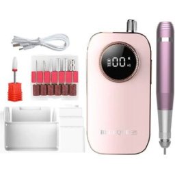 INF Lime à Ongles Électrique Portable Rechargeable 45000RPM - Avec Écran LCD Rose